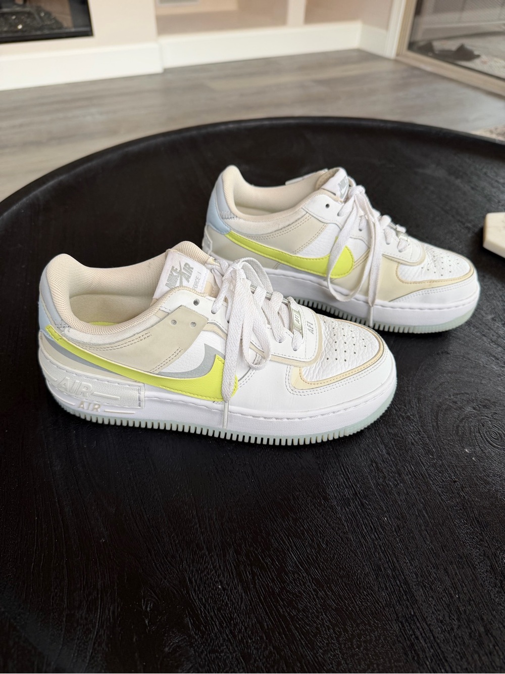 Nike Low-Top Sneakers in White and Neon Yellow
